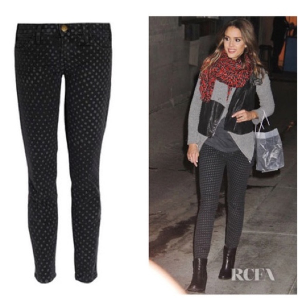 Current Elliott Size 26 Polkadot The Stiletto Crop Ankle Skinny Jeans